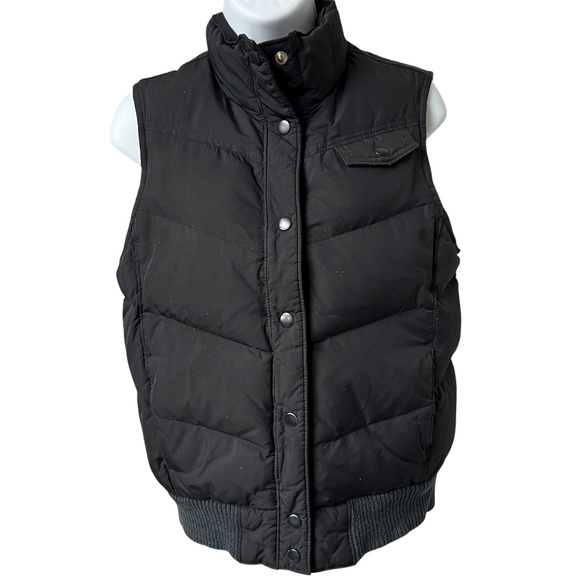 Vintage Gap Puffer Vest 75% Down Filled Black w. Green Lining Size S Quilted - Picture 1 of 8